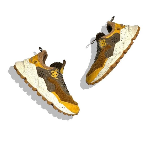 Free People x Flower Mountain Noa Shearling Sneakers Zucca Brown $240